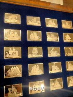 Great Sailing Ships Of History Franklin Mint 50 Bars Sterling Silver Ingot Set