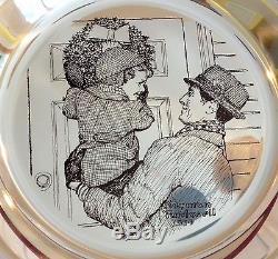 Hanging the Wreath Norman Rockwell Sterling Silver Christmas Plate Franklin Mint
