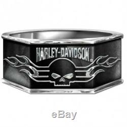 Harley Davidson Flaming Skull Ring by Franklin Mint