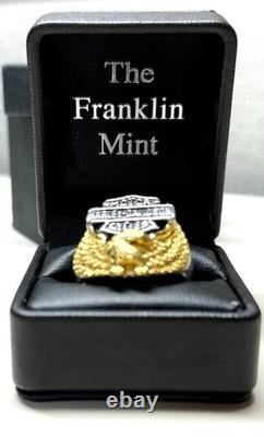 Harley-Davidson Mens Wings of Freedom Ring Sz 12 Franklin Mint With Leather Box