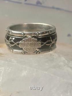 Harley Davidson spinner Franklin Mint band biker ring size 10.75 sterling silver