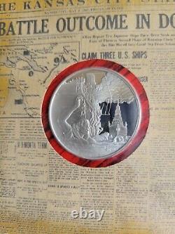 History Of World War 2 Sterling Silver. 925 44-Coin Set Coins Medals Token Book