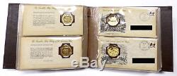History of the American West Franklin Mint Volume I & II Gold on Sterling Silver