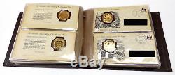 History of the American West Franklin Mint Volume I & II Gold on Sterling Silver