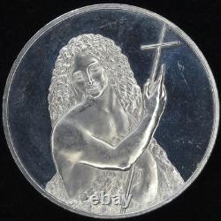 Huge Sterling Silver Proof Art Round 65.8g Leonardi Vici Academia Franklin Mint