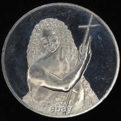 Huge Sterling Silver Proof Art Round 65.8g Leonardi Vici Academia Franklin Mint