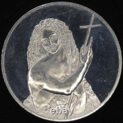 Huge Sterling Silver Proof Art Round 65.8g Leonardi Vici Academia Franklin Mint