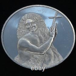 Huge Sterling Silver Proof Art Round 65.8g Leonardi Vici Academia Franklin Mint