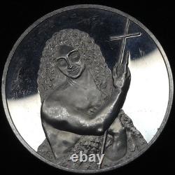 Huge Sterling Silver Proof Art Round 65.8g Leonardi Vici Academia Franklin Mint