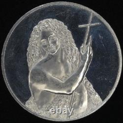 Huge Sterling Silver Proof Art Round 65.8g Leonardi Vici Academia Franklin Mint