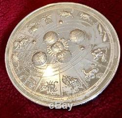 Huge1988 Astrological Zodiac Horoscope Franklin Mint Sterling Silver Medal 292g