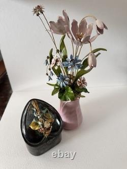 Imperial House Floral Faberge 1986 and Gorham Sterling Silver Plate Heart