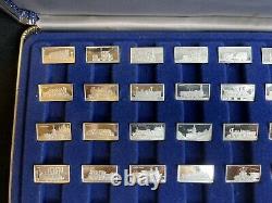 International Locomotive Sterling Silver Miniature Collection Franklin Mint COA