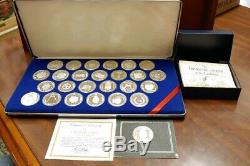 J123 Franklin Mint 25 Treasure Coins of the Caribbean Sterling Silver Set +1