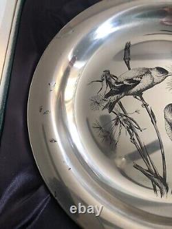 James Franklin National Audubon Society Sterling Silver The Goldfinch Plate 1972