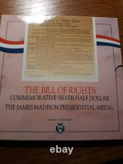 James Madison Father of the Bill of Rights & J. Adams silver and bronze medals