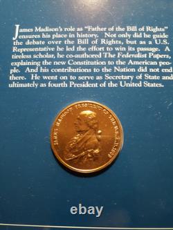 James Madison Father of the Bill of Rights & J. Adams silver and bronze medals