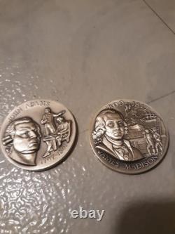 James Madison Father of the Bill of Rights & J. Adams silver and bronze medals