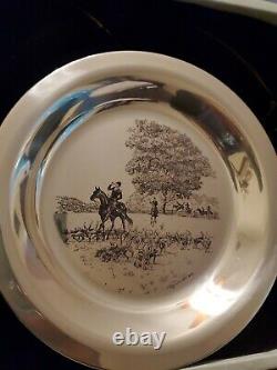 James Wyeth 1974 Sterling Silver Numbered Plate Riding To The Hunt In Box