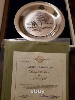 James Wyeth 1974 Sterling Silver Numbered Plate Riding To The Hunt In Box