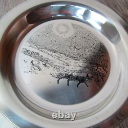 James Wyeth Solid Sterling Silver 8 Plate Winter Fox Limited Franklin