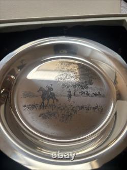 James Wyeth Sterling Silver 8 Plate'riding To The Hunt' 1974 Franklin Mint Coa