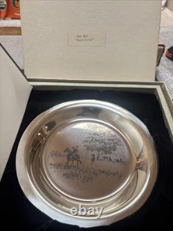 James Wyeth Sterling Silver 8 Plate'riding To The Hunt' 1974 Franklin Mint Coa