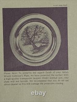 James Wyeth'Vintage Solid Sterling Silver Along the Brandywine' Plate 1972 8'