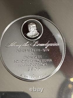 James Wyeth'Vintage Solid Sterling Silver Along the Brandywine' Plate 1972 8'