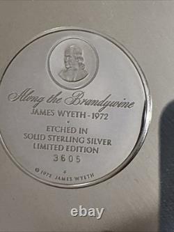 James Wyeth'Vintage Solid Sterling Silver Along the Brandywine' Plate 1972 8'