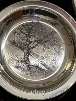 James Wyeth'Vintage Solid Sterling Silver Along the Brandywine' Plate 1972 8'