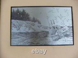 Jamie Wyeth Coast of Maine Etched in Sterling Silver by the Franklin Mint 1977