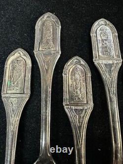 Jesus and the 12 Apostles Sterling Silver Spoons Franklin Mint Apostle Set