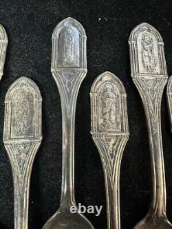 Jesus and the 12 Apostles Sterling Silver Spoons Franklin Mint Apostle Set