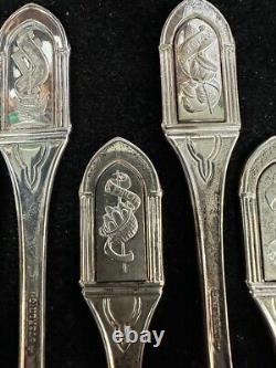 Jesus and the 12 Apostles Sterling Silver Spoons Franklin Mint Apostle Set