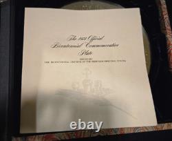 John Adams Bicentennial Plate 1974 Sterling Silver 24K Gold By Franklin Mint