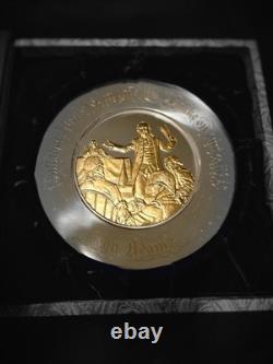 John Adams Bicentennial Plate 1974 Sterling Silver 24K Gold By Franklin Mint