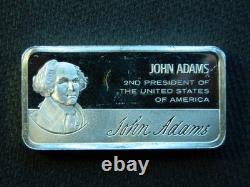 John Adams Sterling SILVER 1000g Franklin Mint 1st Release President Ingot