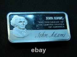 John Adams Sterling SILVER 1000g Franklin Mint 1st Release President Ingot