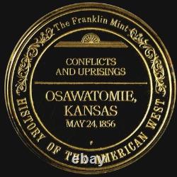 John Brown Kansas Medal. Proof DCAM Sterling Silver 24K Gold. Rare FM