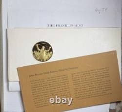 John Brown Kansas Medal. Proof DCAM Sterling Silver 24K Gold. Rare FM
