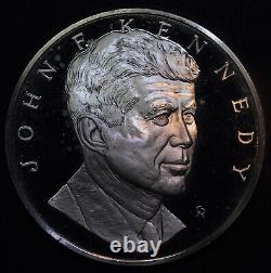 John F Kennedy Medal Franklin Mint 65g Sterling Silver Proof art bar round C2592