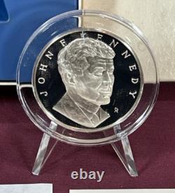 John F. Kennedy The Franklin Mint Sterling Silver Medal COA 1000 grains