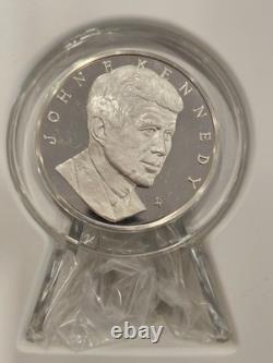 John F. Kennedy The Franklin Mint Sterling Silver Medal COA 1000 grains
