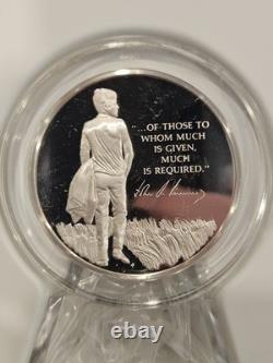John F. Kennedy The Franklin Mint Sterling Silver Medal COA 1000 grains