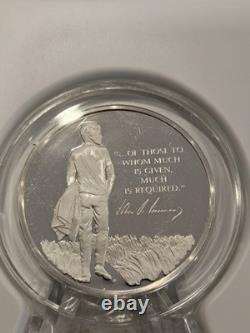 John F. Kennedy The Franklin Mint Sterling Silver Medal COA 1000 grains