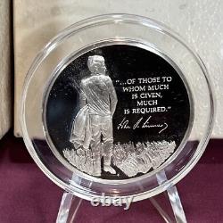 John F. Kennedy The Franklin Mint Sterling Silver Medal COA 1000 grains
