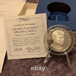 John F. Kennedy The Franklin Mint Sterling Silver Proof Medal 1000 Grains 65.2 g