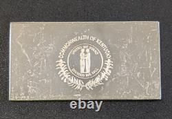 Kentucky State Flag 1,270 Grains. 925 Sterling Silver 2.6oz Franklin Mint