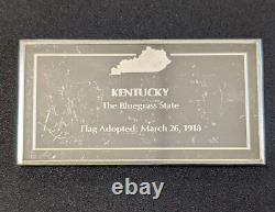 Kentucky State Flag 1,270 Grains. 925 Sterling Silver 2.6oz Franklin Mint